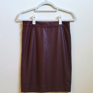 Faux leather pencil skirt